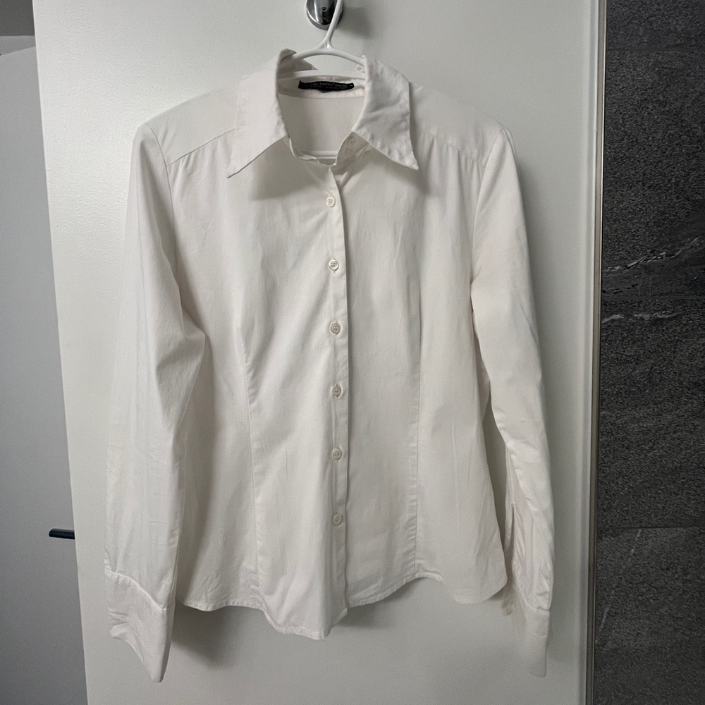 Vintage White Button Down Shirt Classic Top
